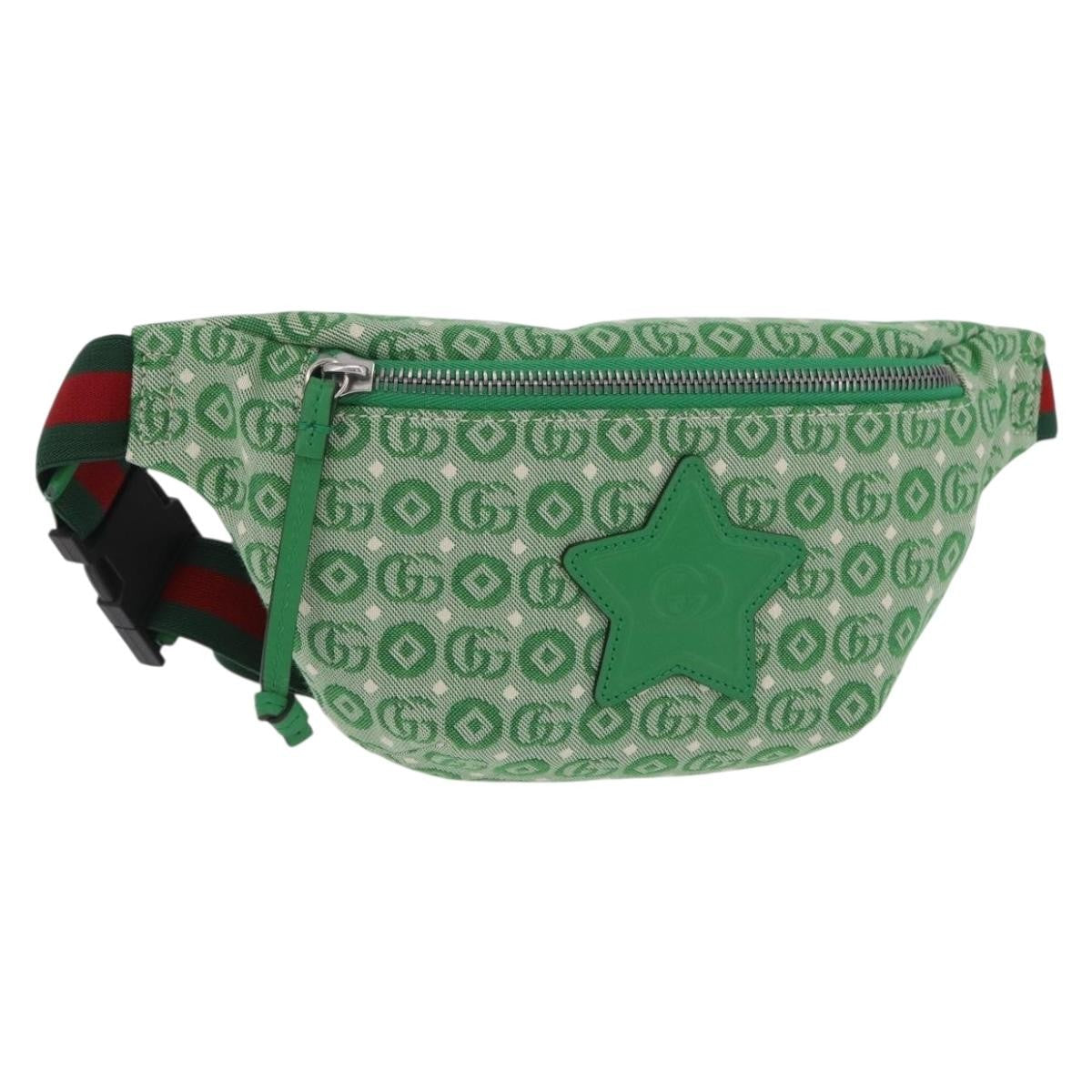 Gucci Childrens Belt Gg Canvas Green Bag