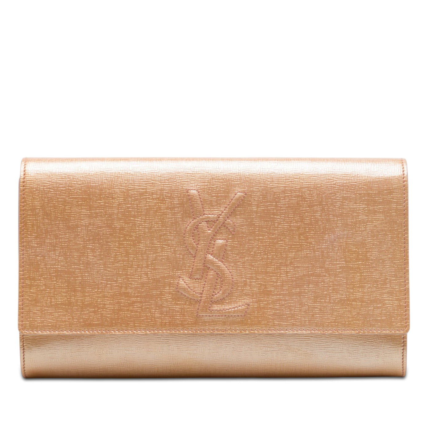 Large Textured Patent Monogram Belle De Jour Clutch - Image 1