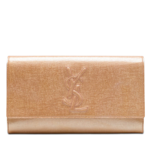 Large Textured Patent Monogram Belle De Jour Clutch - Image 1