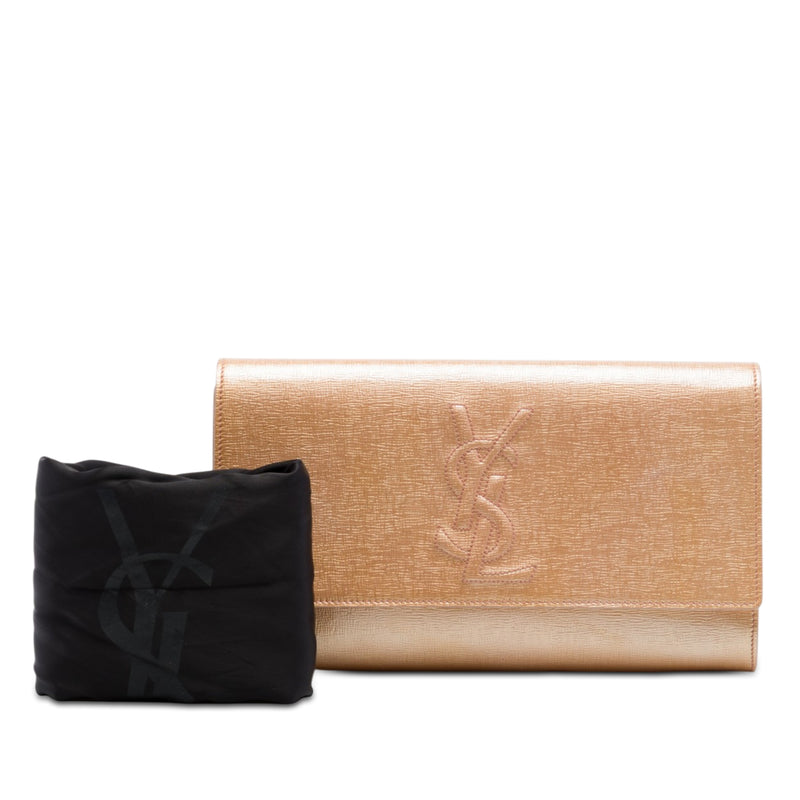 Large Textured Patent Monogram Belle De Jour Clutch - Image 8