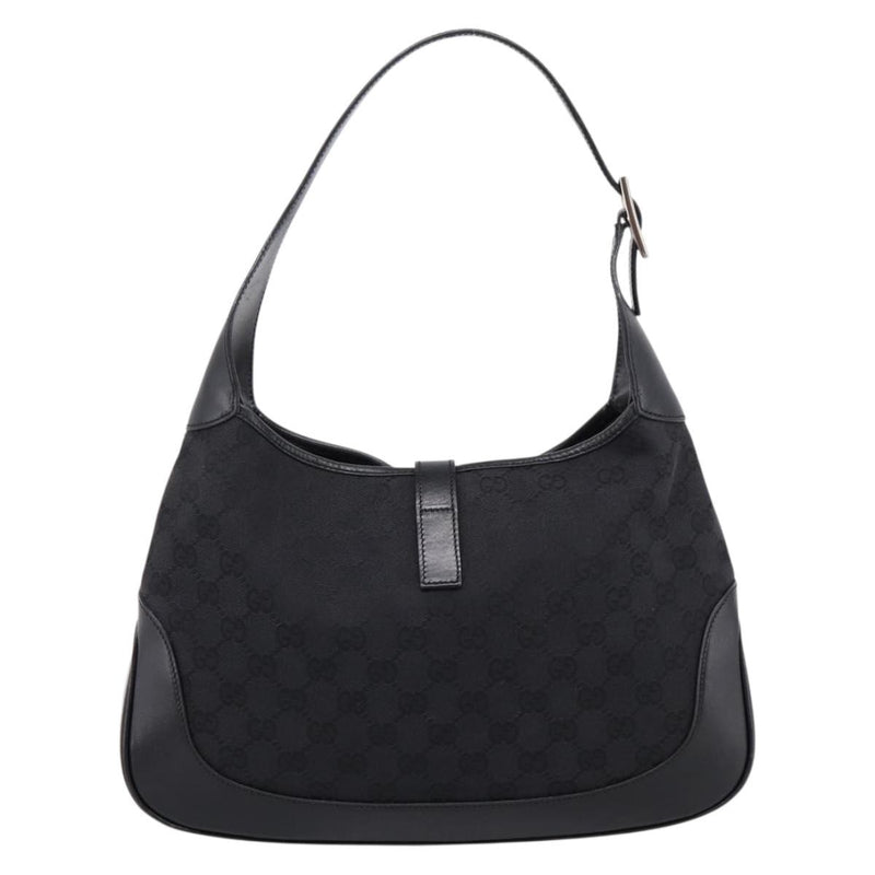 Gucci Jackie O Hobo Gg Canvas With Leather Black