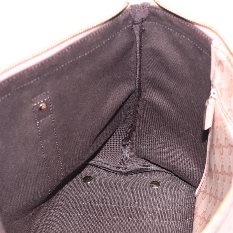 Gucci Abbey Zip Tote Gg Canvas And Leather Pink