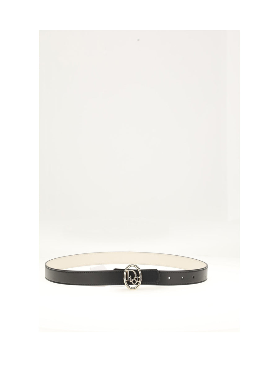 Dior Oblique Belt — Black Calf Leather (bos Taurus)