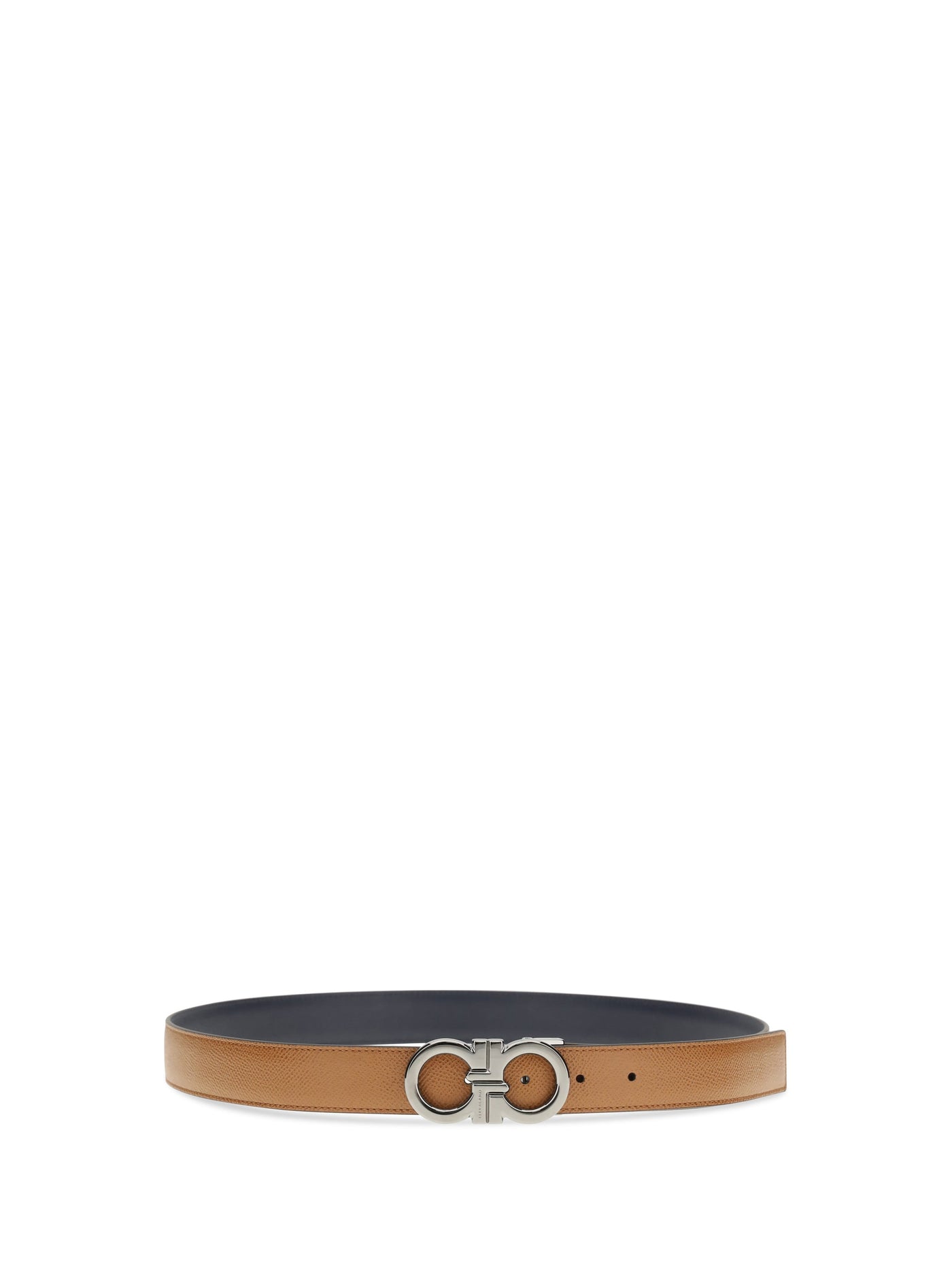 Ferragamo Gancini Belt — Brown Calf Suede