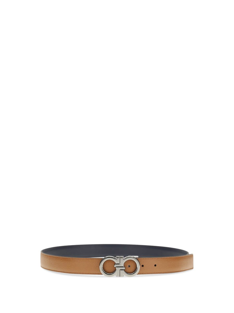 Ferragamo Gancini Belt — Brown Calf Suede