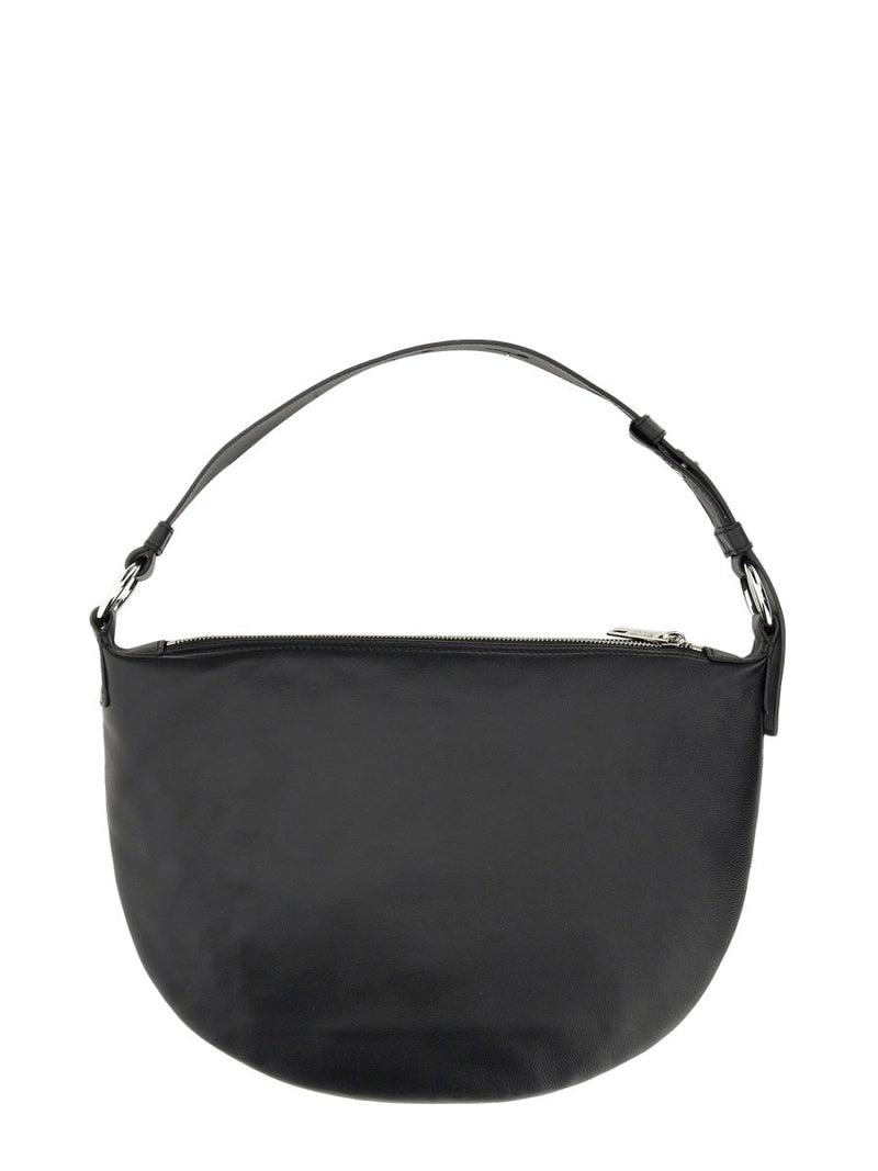 Moschino Logo-Patch Polyester Shoulder Bag — Black