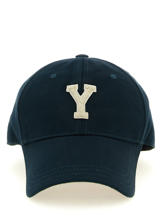 Saint Laurent Embroidered Terry Letter Y Baseball Cap — Navy Caps