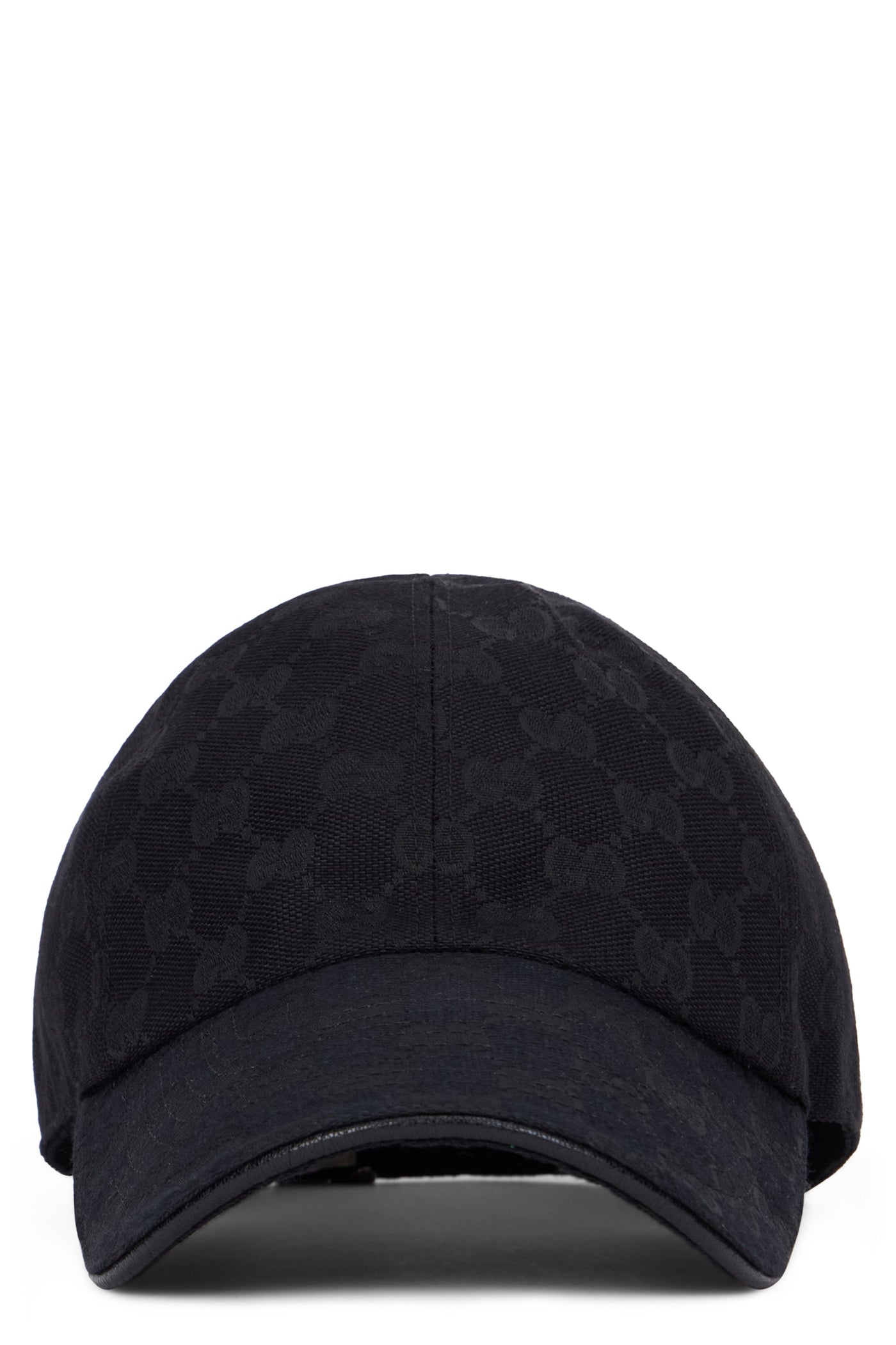 Gucci 875733 Gg Monogram Cotton Baseball Cap — Black Caps