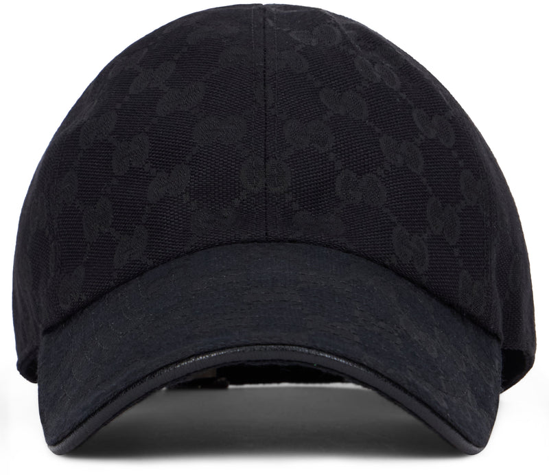 Gucci 875733 Gg Monogram Cotton Baseball Cap — Black Caps