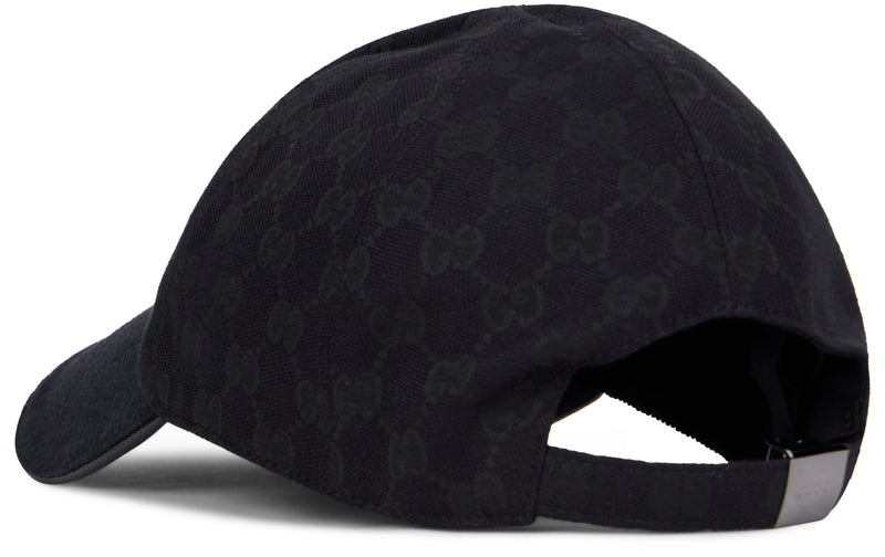 Gucci 875733 Gg Monogram Cotton Baseball Cap — Black Caps