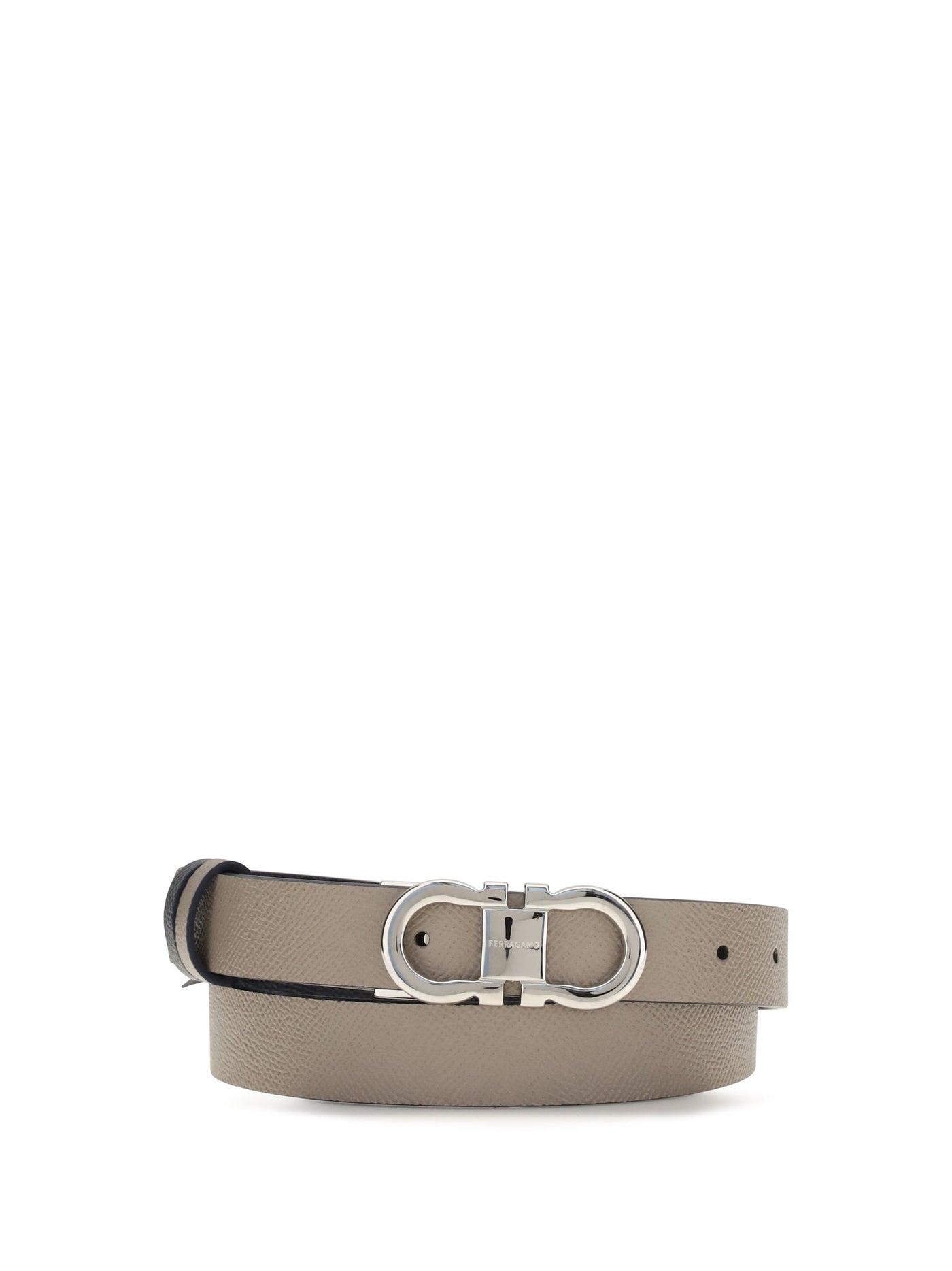 Ferragamo Reversible Calf Leather Belt — Taupe