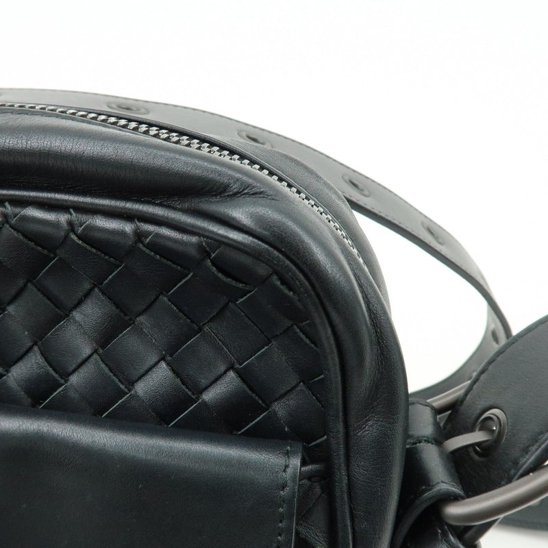 Bottega Veneta Front Pocket Messenger Intrecciato Nappa Black Leather