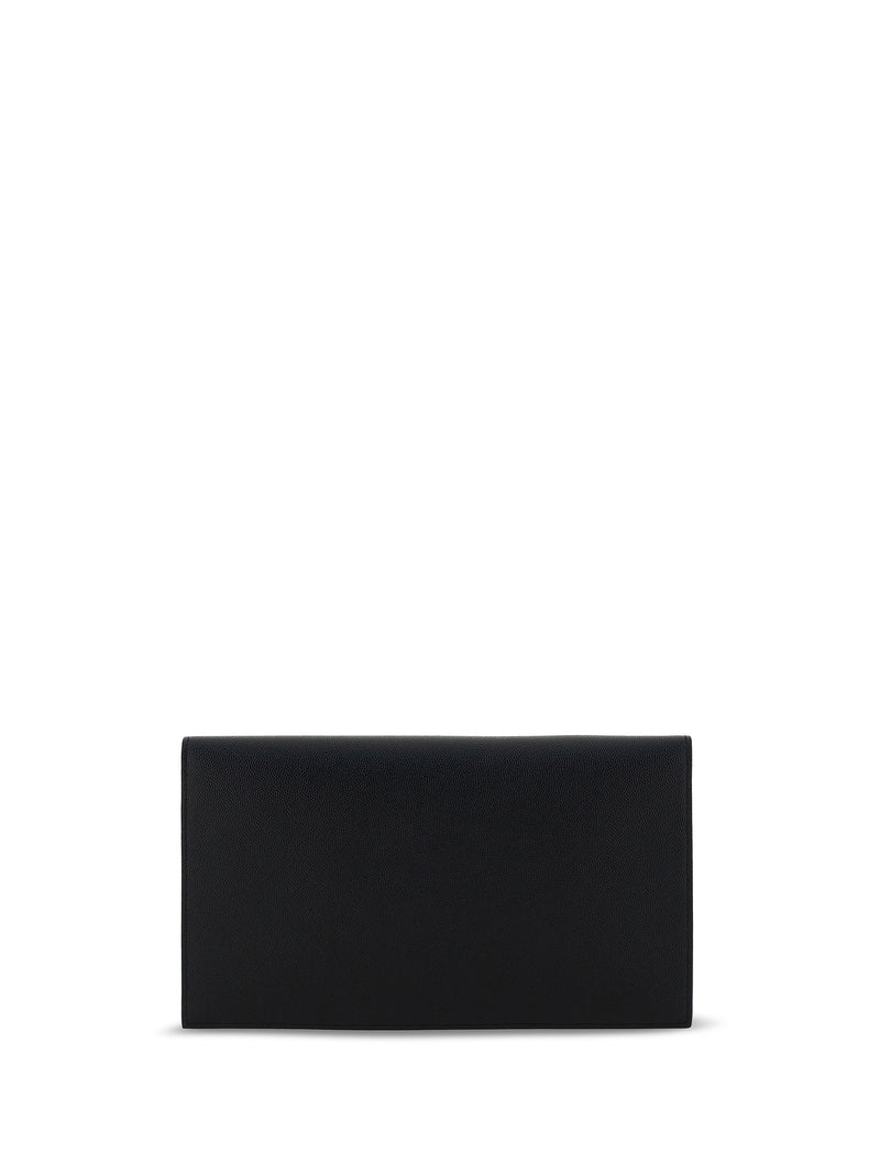 Saint Laurent Leather Clutch Wallet — Black Calf