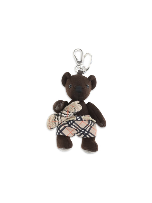 Burberry Check Bag Charm — Brown Wool (ovis Aries)