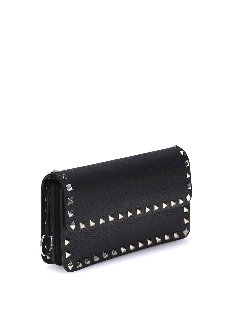 Valentino Garavani Rockstud Wallet — Black Calf Leather (bos Taurus)