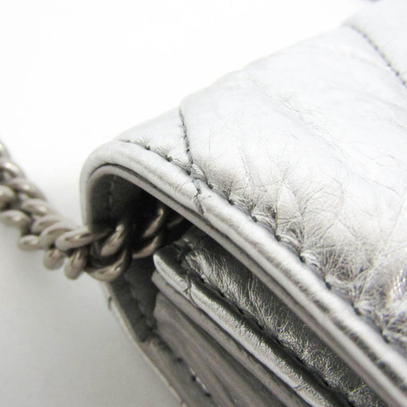 Balenciaga Crush Chain Flap Leather Silver Bag