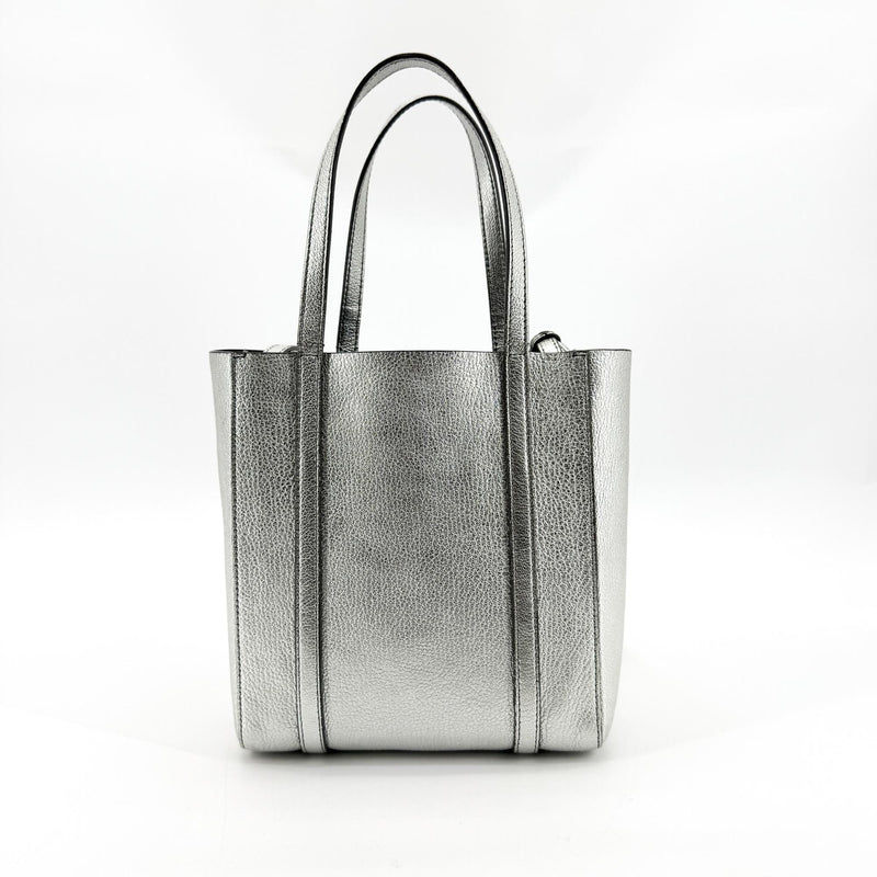Balenciaga Everyday Patent Silver Leather Bag