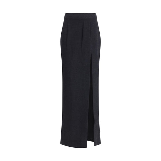Black Wool Long Skirt