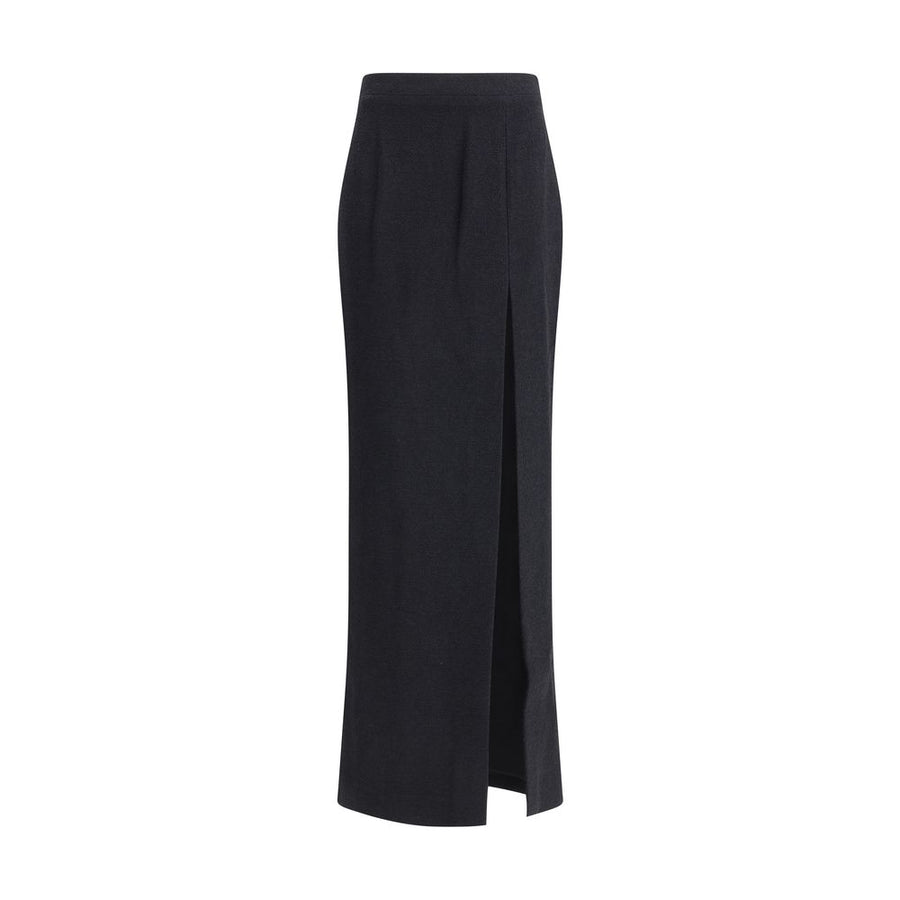 Black Wool Long Skirt
