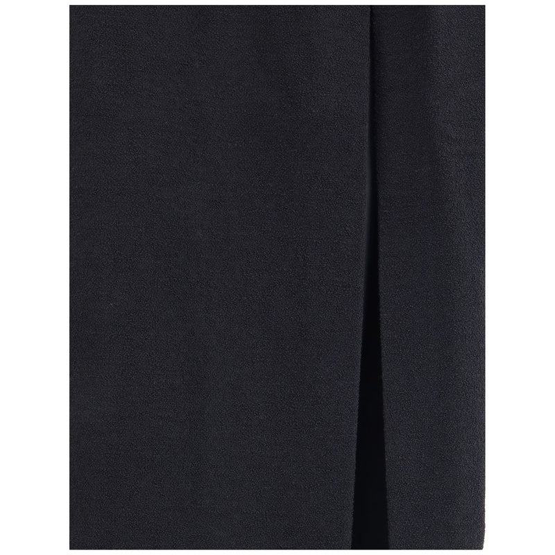 Black Wool Long Skirt