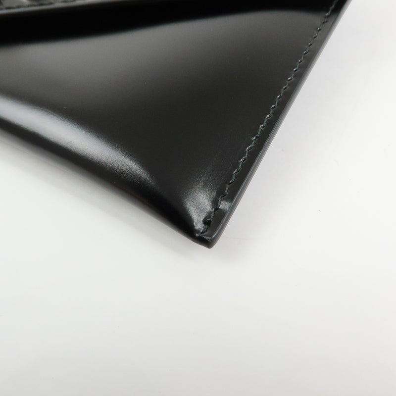 Prada Envelope Logo Clutch Spazzolato Leather Black