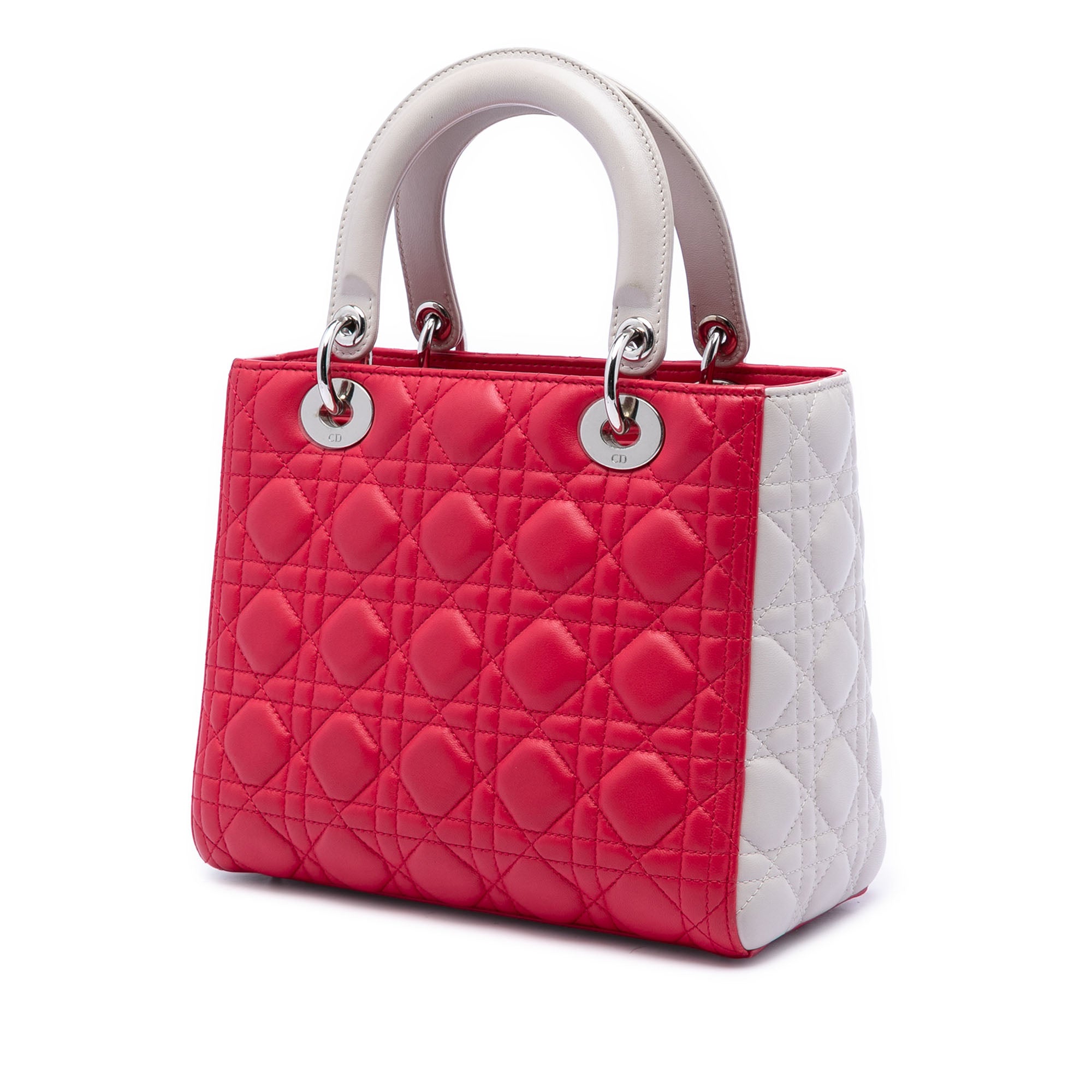 Medium Bicolor Lambskin Cannage Lady Dior - Image 2