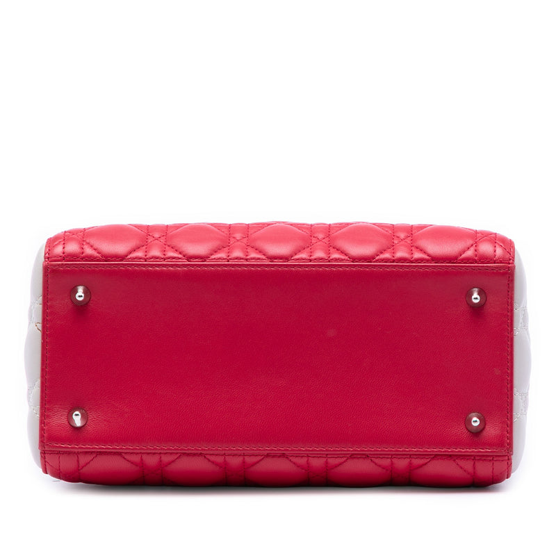 Medium Bicolor Lambskin Cannage Lady Dior - Image 3