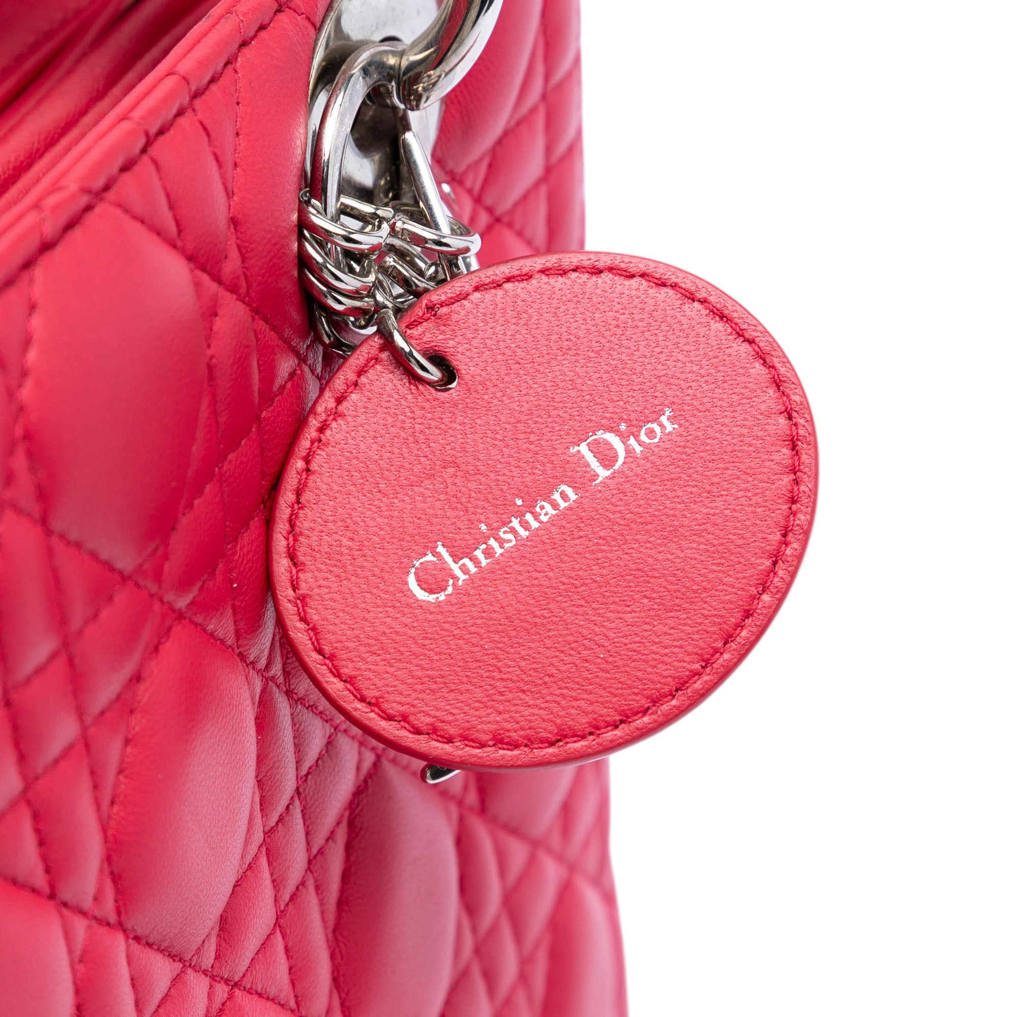 Medium Bicolor Lambskin Cannage Lady Dior - Image 5