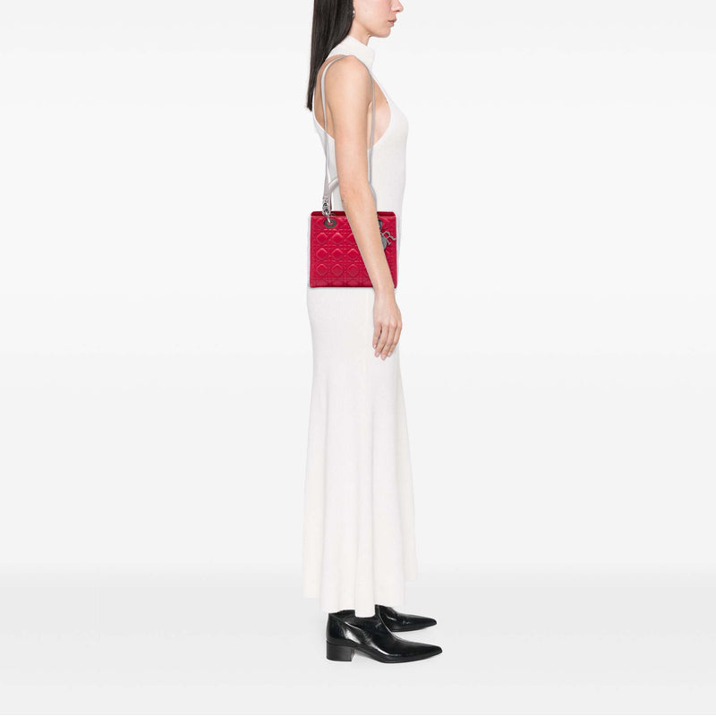 Medium Bicolor Lambskin Cannage Lady Dior - Image 6