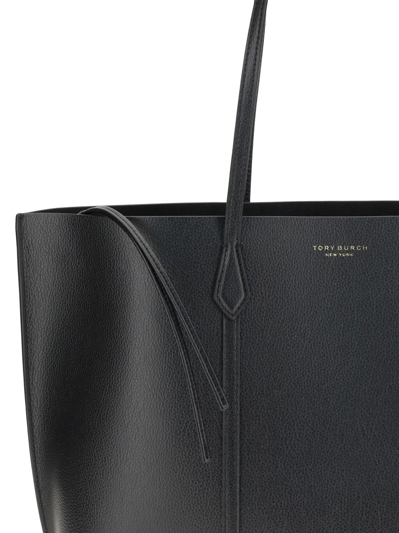 Tory Burch Perry Tote Bag — Black Calf Leather