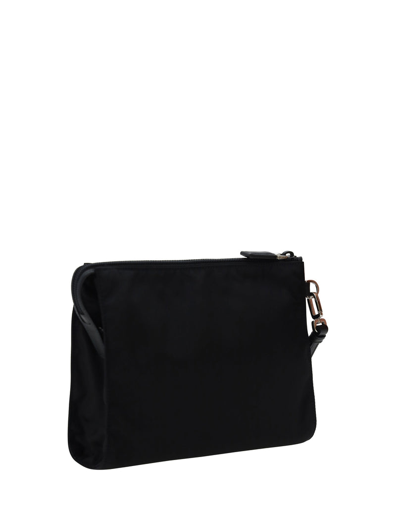 Prada Logo Nylon Pouch — Black Polyamide Wallet