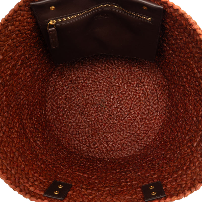 Medium Raffia Panier Basket Shopper Tote - Image 4