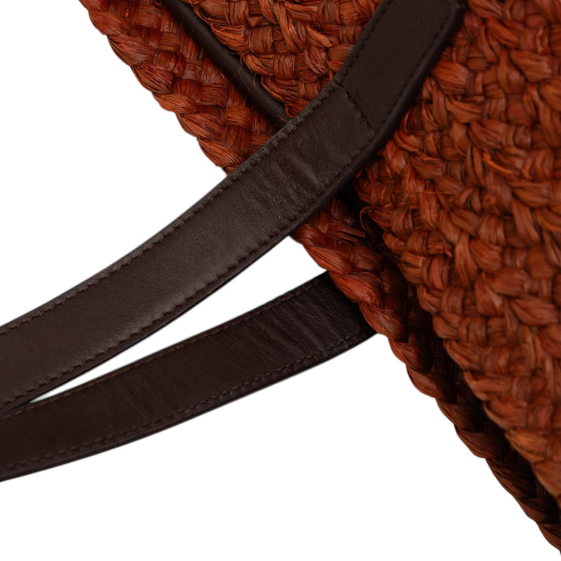 Medium Raffia Panier Basket Shopper Tote - Image 7