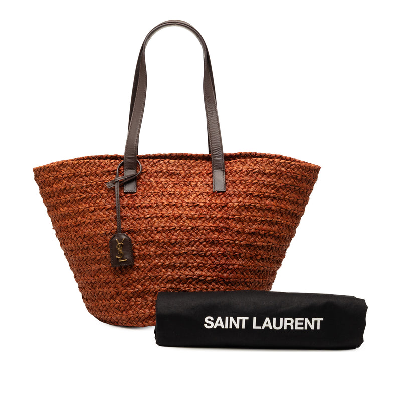 Medium Raffia Panier Basket Shopper Tote - Image 9