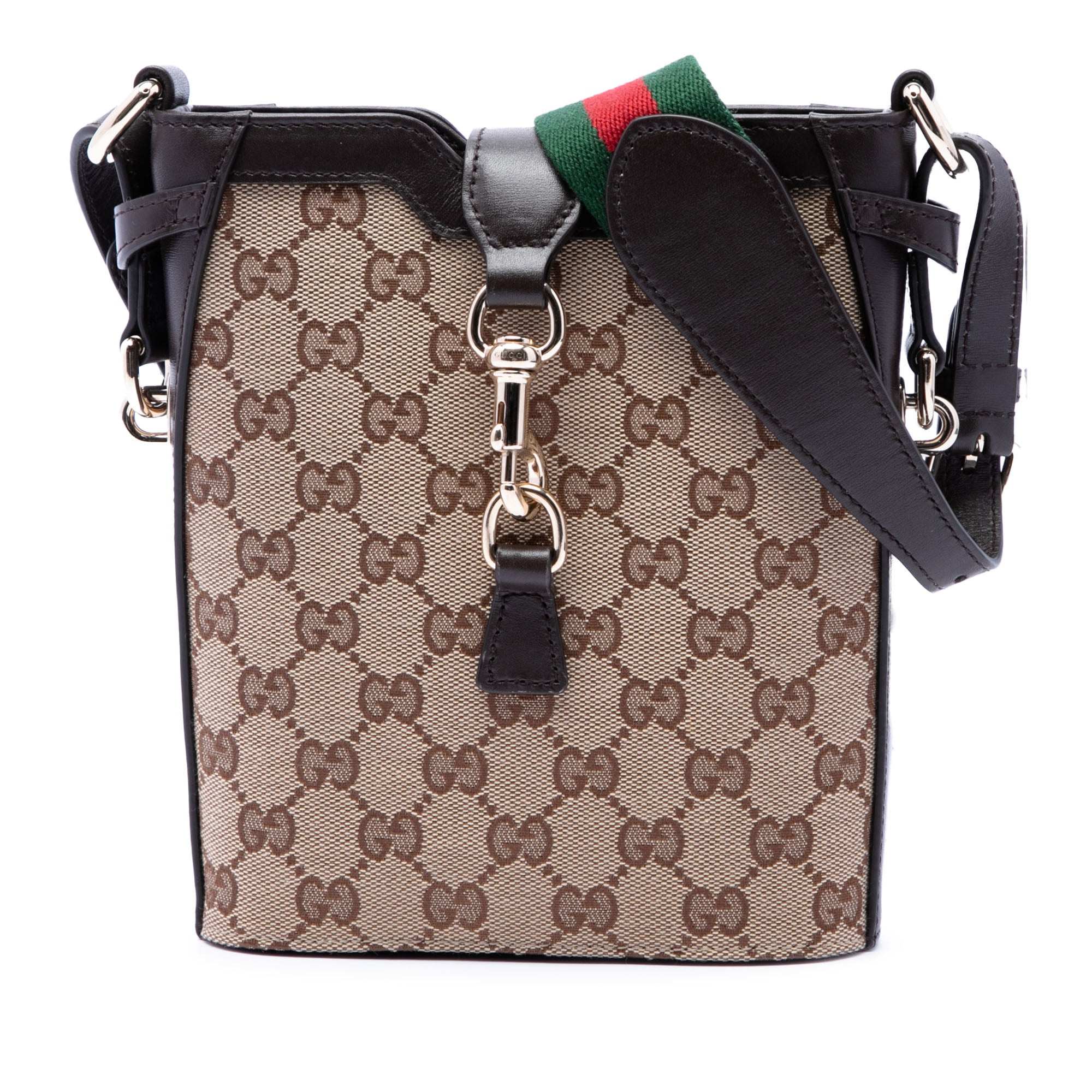 Mini GG Canvas Web Bucket Bag - Image 1