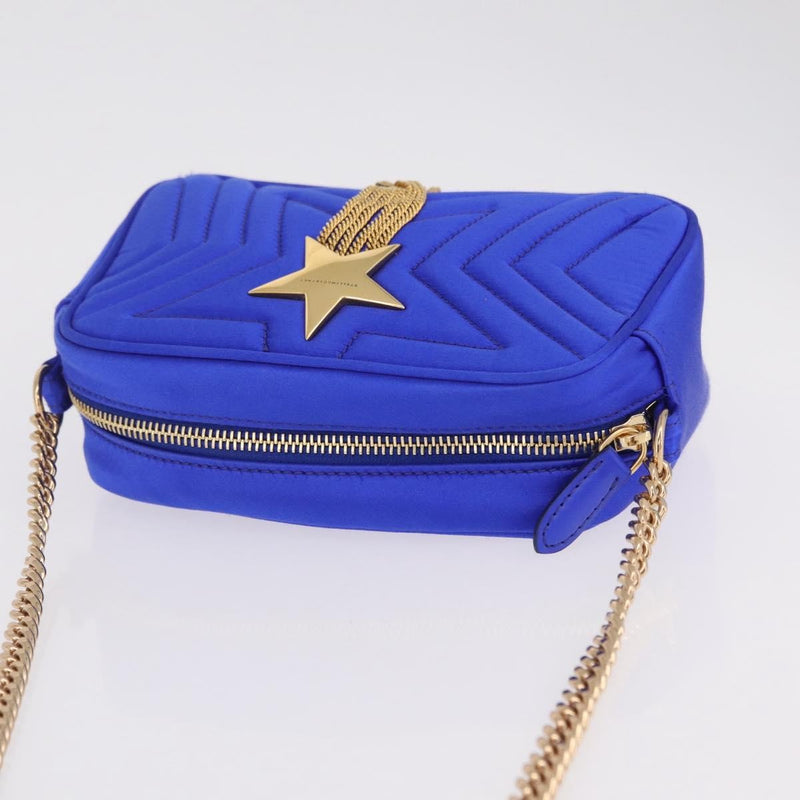 Stella Mccartney Star Camera Quilted Satin Blue Bag