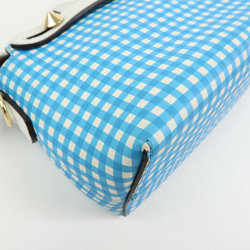 Fendi By The Way Satchel Printed Leather Blue