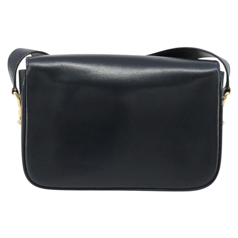 Celine Shoulder Leather Navy Bag