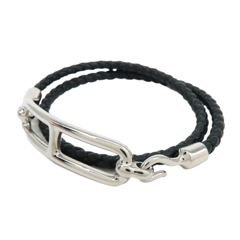 Hermes Roulis Double Tour Braided Leather Black Bijoux
