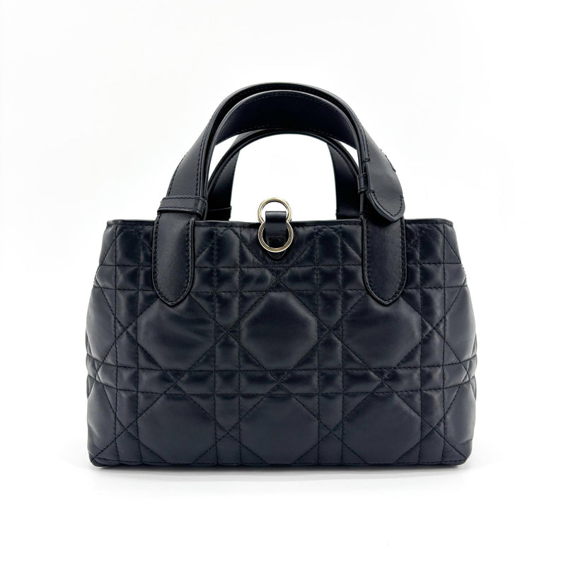 Christian Dior Toujours Macrocannage Quilt Calfskin Black Leather Bag