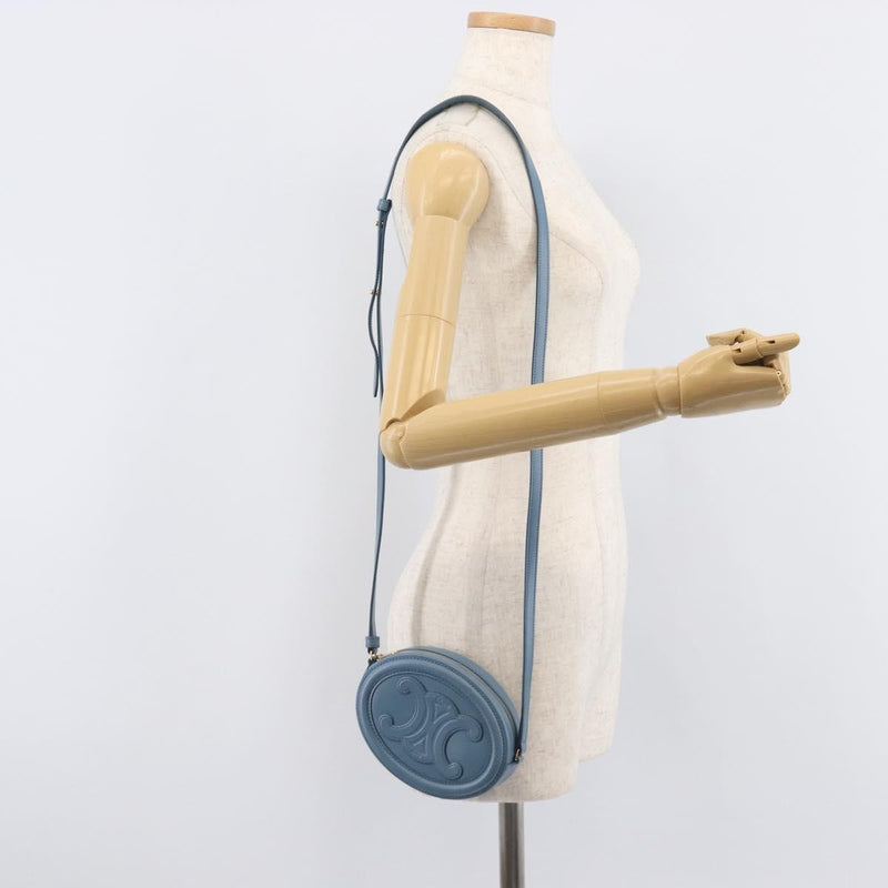 Celine Triomphe Oval Leather Blue Bag