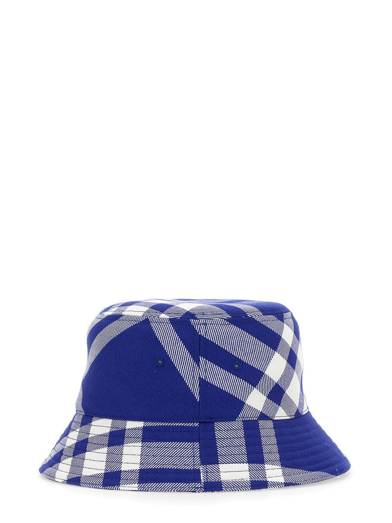 Burberry 8079490_b7369 Check Wool Polyester Bucket Hat — Purple