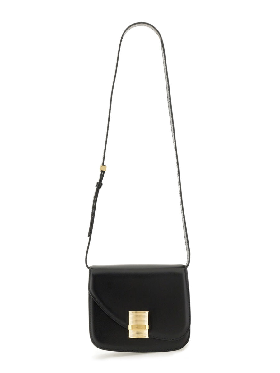Ferragamo Calf Leather Shoulder Bag — Black