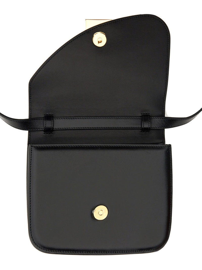 Ferragamo Calf Leather Shoulder Bag — Black