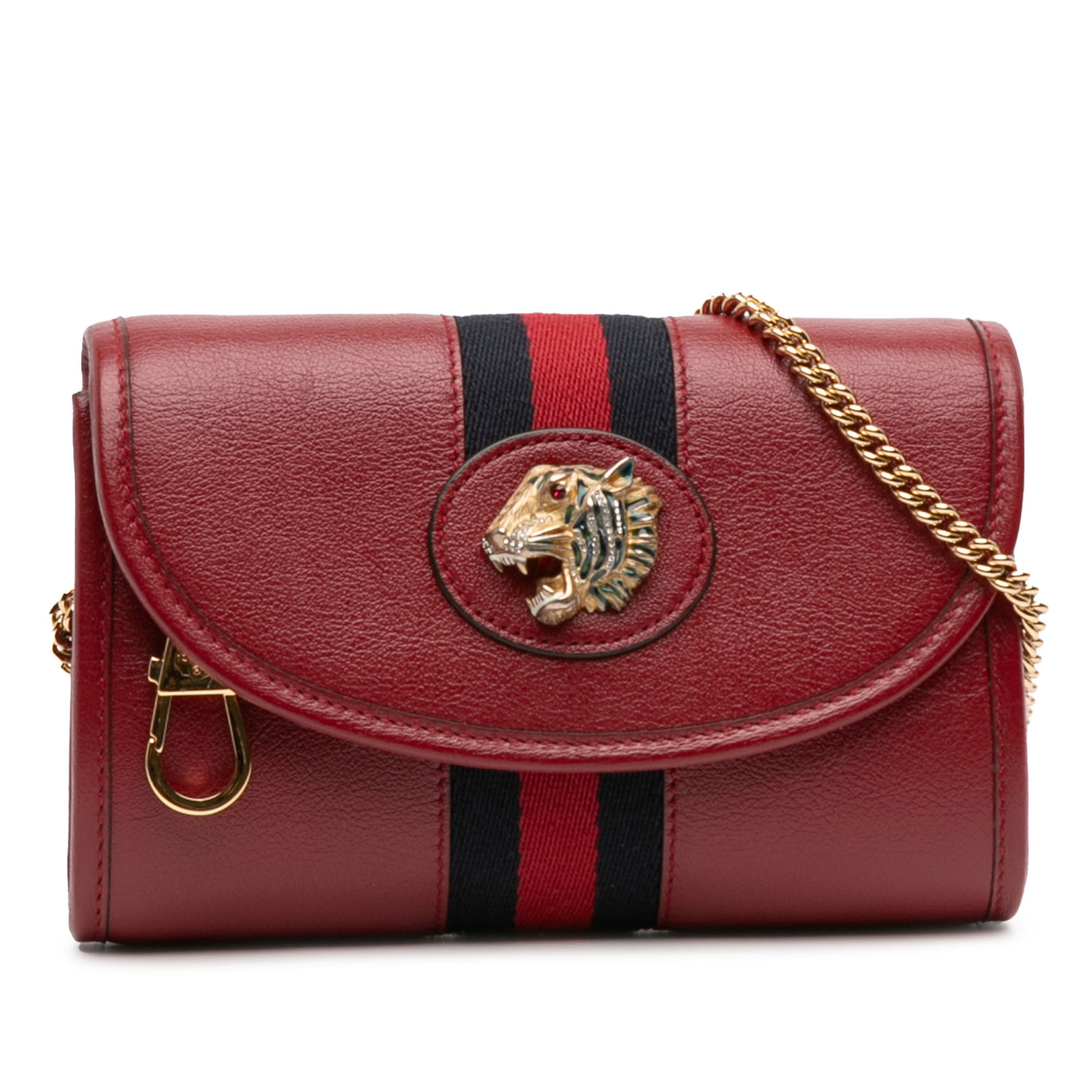 Mini Leather Rajah Web Chain Crossbody - Image 1