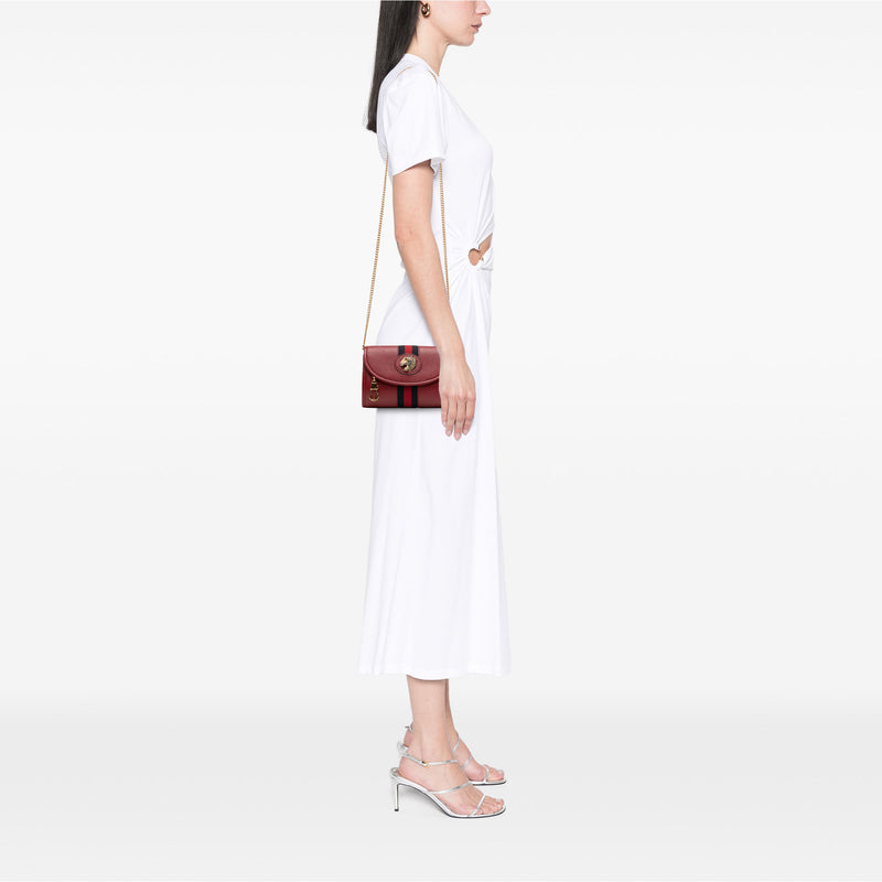Mini Leather Rajah Web Chain Crossbody - Image 10