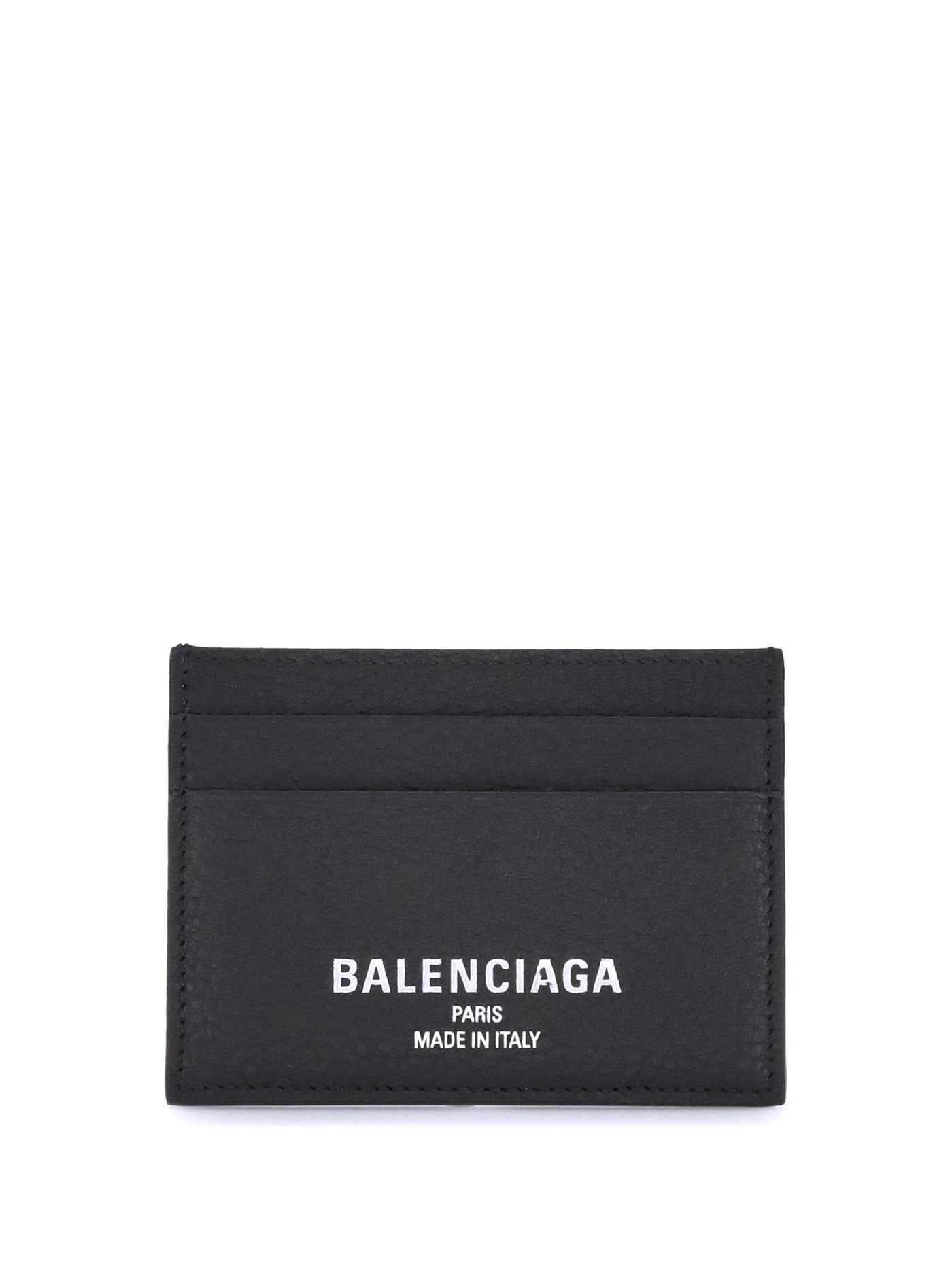 Balenciaga Grained Calf Leather Card Case — Black Bos Taurus Cases