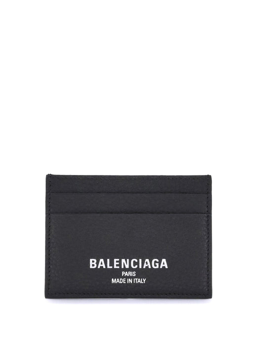 Balenciaga Grained Calf Leather Card Case — Black Bos Taurus Cases