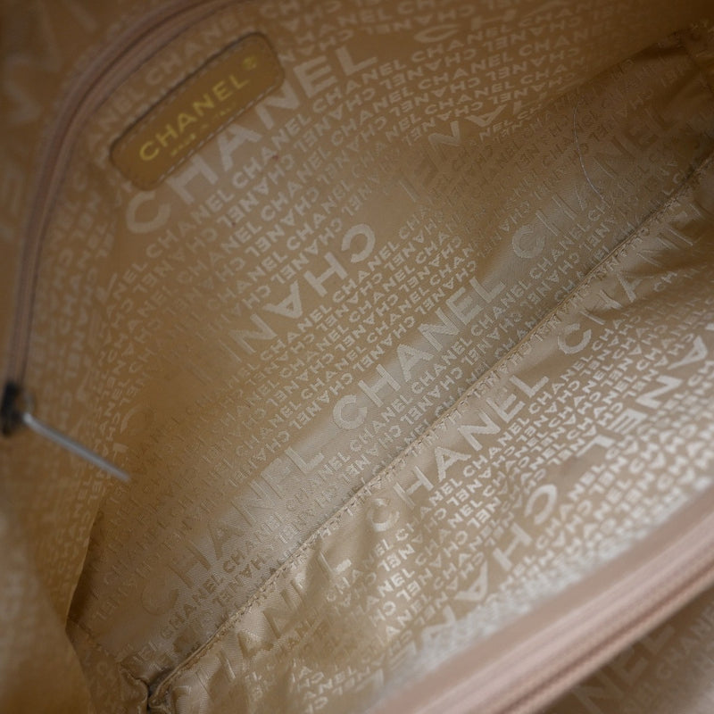 Chanel Vintage Handle Cc Caviar Beige Leather Bag