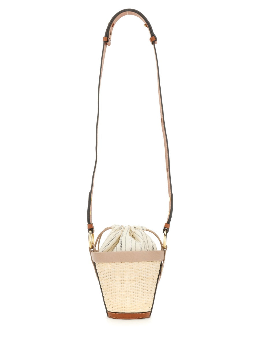 Maison Margiela Raphia Palm Shoulder Bag — Beige